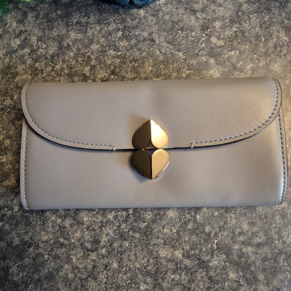 Kate Spade Gold and Gray Clutch with Elegant Design